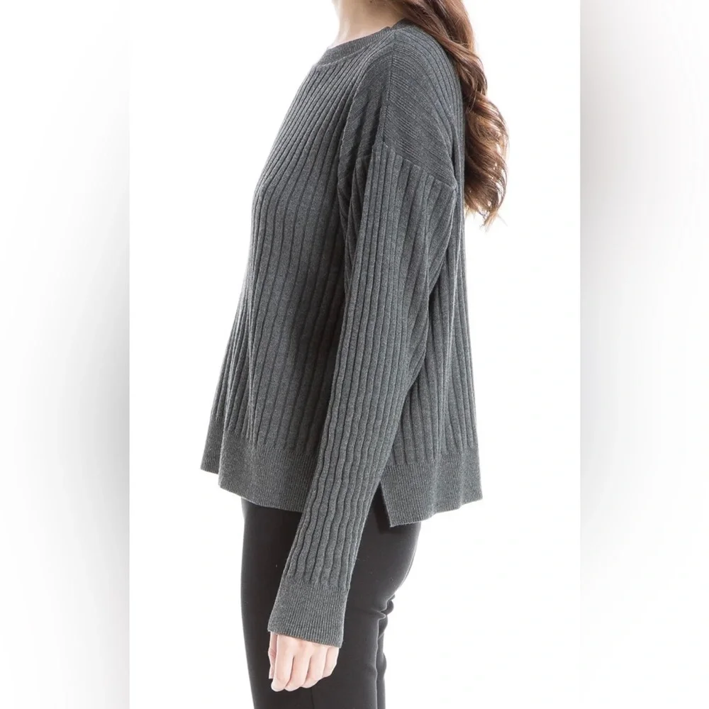 Max Studio Ribbed Sweater Grey Size Small - Picture 2 of 6